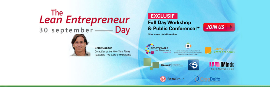 The Lean Entrepreneur Day – Brant Cooper in Belgium for 2 events on Sept 30th !